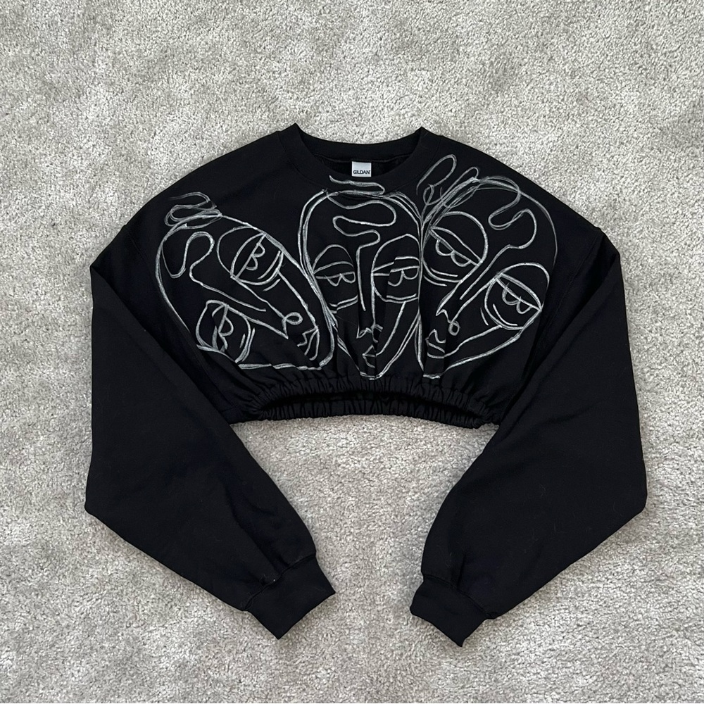 Cropped Abstract Sweatshirt